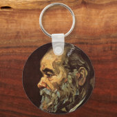ゴッホによるひげを生やした老人の肖像 キーホルダー (正面)