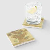 ゴッホによるひまわりの静物油絵 ストーンコースター (横)