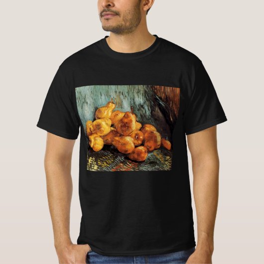 ゴッホによるカイネの梨のある静物画 Tシャツ (正面)