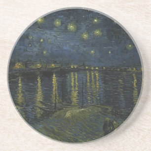 ゴッホによる油絵「ローヌ川のほとりの星月夜」 コースター