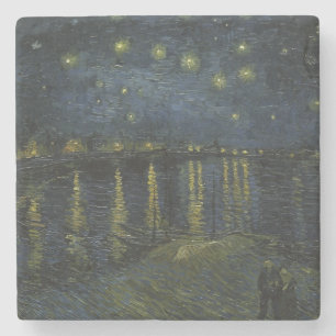 ゴッホによる油絵「ローヌ川のほとりの星月夜」 ストーンコースター