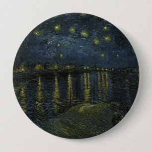 ゴッホによる油絵、ローヌ川の星空 缶バッジ