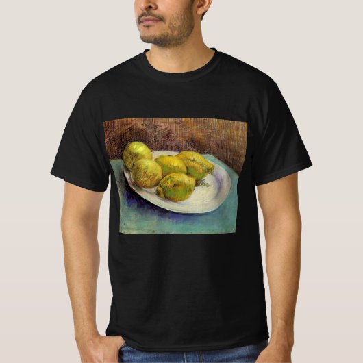 ゴッホによる皿上のレモン静物画 Tシャツ (正面)
