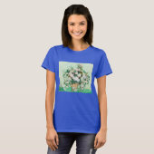 ゴッホによる花瓶の静物画のバラ Tシャツ (正面フル)