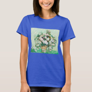 ゴッホによる花瓶の静物画のバラ Tシャツ