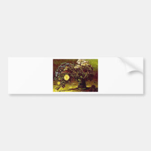 ゴッホのつぼの花の花のヴィンテージの絵を描くこと バンパーステッカー