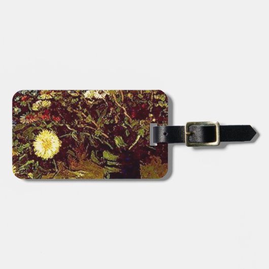 ゴッホのつぼの花の花のヴィンテージの絵を描くこと ラゲッジタグ (正面横)