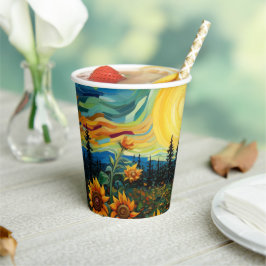 ゴッホのひまわりの絵 紙コップ
