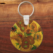 ゴッホのひまわりの花瓶 キーホルダー (正面)