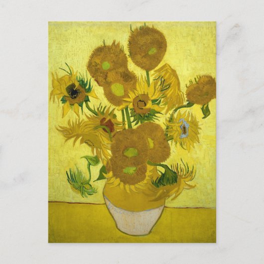 ゴッホのひまわりの花瓶 ポストカード (正面)