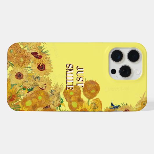 ゴッホのひまわり スマイル スマホケース iPhoneケース (裏面横)