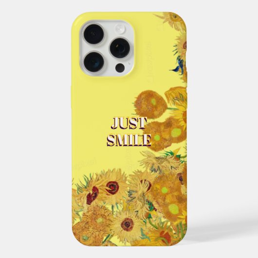 ゴッホのひまわり スマイル スマホケース iPhoneケース (裏面)