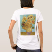 ゴッホのひまわり - 青と黄色の印象派 Tシャツ (裏面)