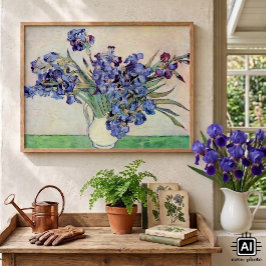 ゴッホのアイリスと静物画の花瓶 ポスター