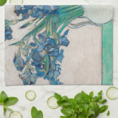 ゴッホのアイリス花瓶絵画 印象派 キッチンタオル (折り畳み)