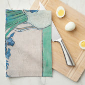 ゴッホのアイリス花瓶絵画 印象派 キッチンタオル (四つ折り)