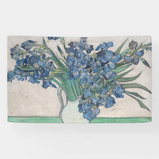 ゴッホのアイリス花瓶絵画 印象派 横断幕 (横)