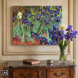 ゴッホのアイリス、ヴィンテージガーデンアート キャンバスプリント