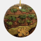 ゴッホのオリーブの木と丘陵 セラミックオーナメント (裏面)
