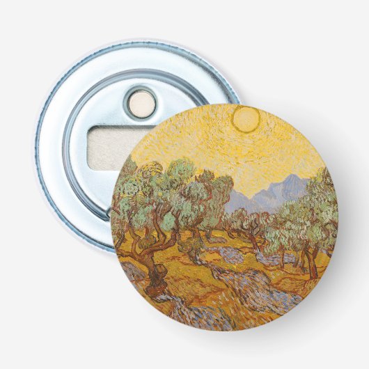 ゴッホのオリーブの木と黄色い太陽の空 栓抜き (正面)