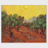 ゴッホのオリーブの木と黄色い空と太陽 ラッピングペーパー (フラット)