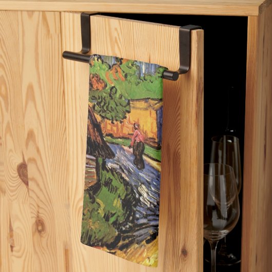 ゴッホのオーベルスの家々 キッチンタオル (三つ折り)