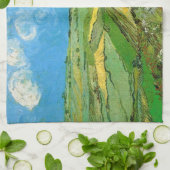 ゴッホのオーベールの麦畑 曇天の下 キッチンタオル (折り畳み)