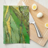 ゴッホのオーベールの麦畑 曇天の下 キッチンタオル (四つ折り)
