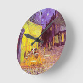 ゴッホのカフェの印象派の絵画 ラウンド壁時計 (傾斜)