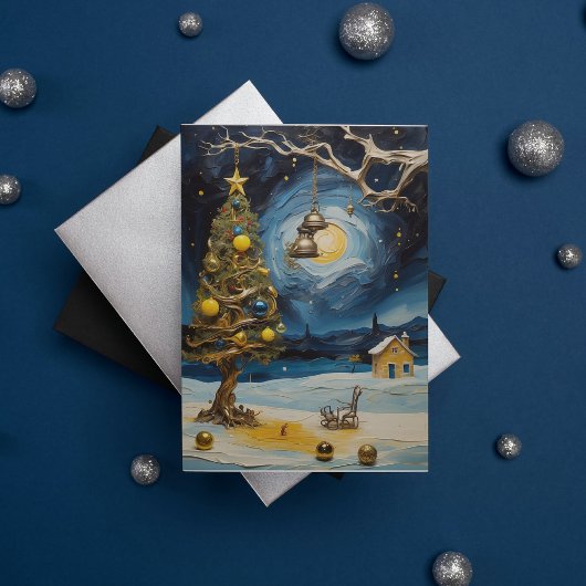 ゴッホのクリスマスカード 星空の芸術グリーティング カード
