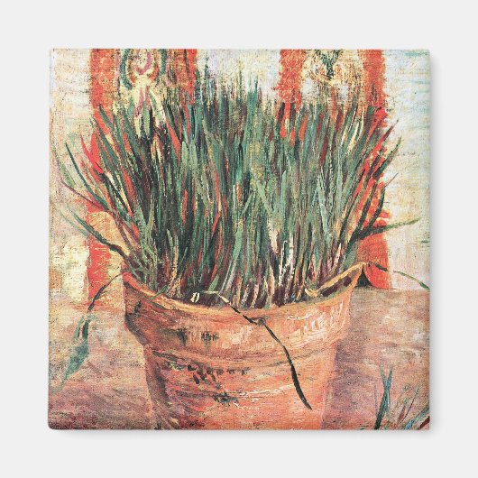 ゴッホのチーズの植木鉢 スティルライフ マグネット (正面)