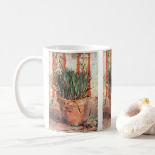 ゴッホのチーズを植えた花瓶 Still Life Flowerpot w Chives コーヒーマグカップ