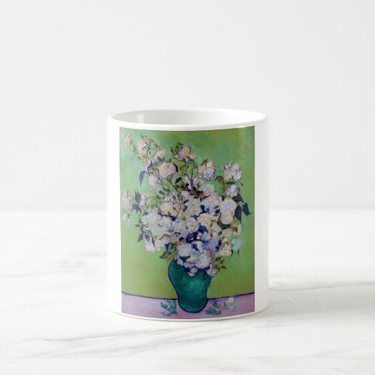 ゴッホのバラの花瓶 コーヒーマグカップ (中央)