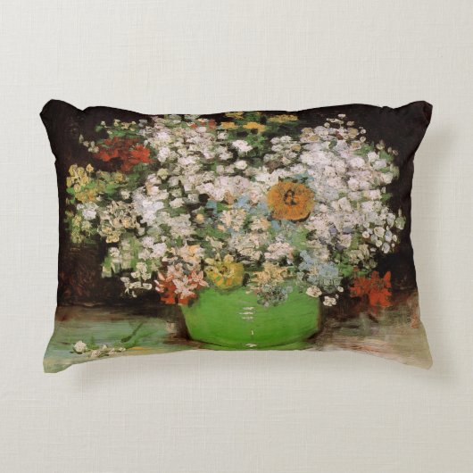 ゴッホのヒマワリの花瓶 アクセントクッション (正面)