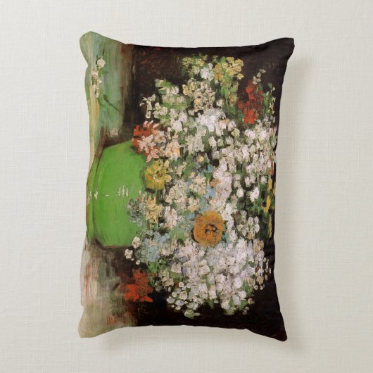 ゴッホのヒマワリの花瓶 アクセントクッション (裏面(縦))