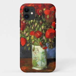 ゴッホのビンテージ風の絵が描かれた花瓶の花 iPhone 11 ケース