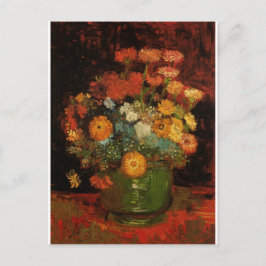 ゴッホのビンテージ風の絵画 花瓶 花 満開 ポストカード