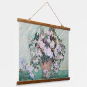 ゴッホのピンクのバラの花瓶 吊り下げ型タペストリー (傾斜あり)