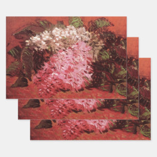 ゴッホのピンクのライラック 静物画 花 ラッピングペーパーシート