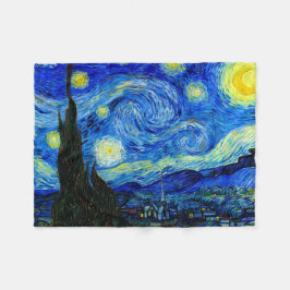 ゴッホのファインアートによる星明かりの夜 フリースブランケット