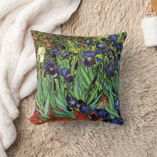 ゴッホのファインアートの枕によるアイリス クッション (ブランケット)