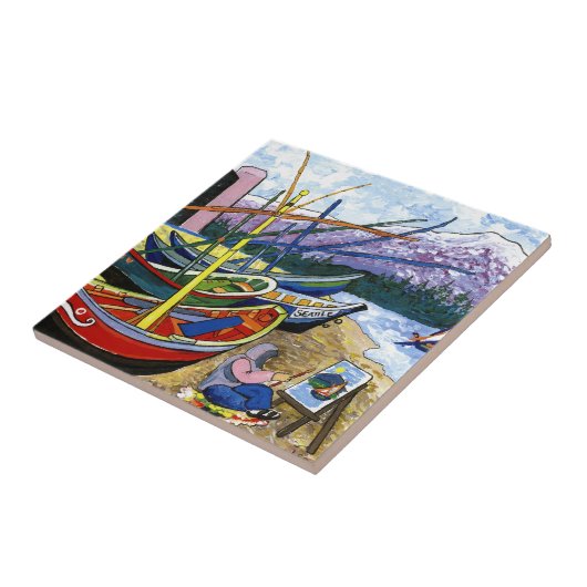 ゴッホのボート タイル (側面)
