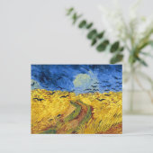 ゴッホのポスト印象派絵画「烏有りの麦畑」 ポストカード (スタンド正面)