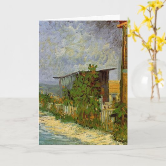ゴッホのモンマルトルの小径とひまわり カード (黄色い花)