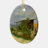 ゴッホのモンマルトルの小径とひまわり セラミックオーナメント (裏面)