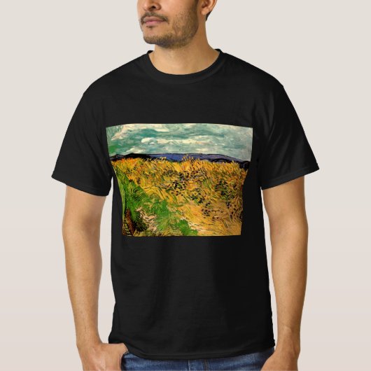 ゴッホのヤグルマギクの咲く麦畑 Tシャツ (正面)