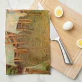 ゴッホのレストラン内部 キッチンタオル (四つ折り)