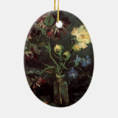 ゴッホのワスレナグサと芍薬の花瓶 セラミックオーナメント (裏面)