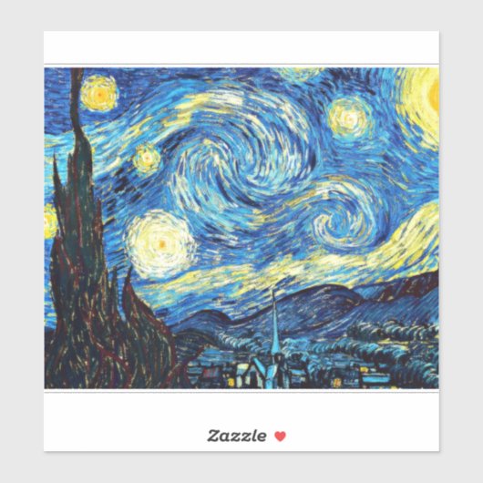 ゴッホの作品「星月夜」 シール (シート)