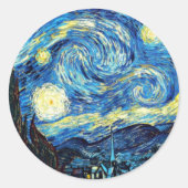 ゴッホの作品「星月夜」 ラウンドシール (正面)